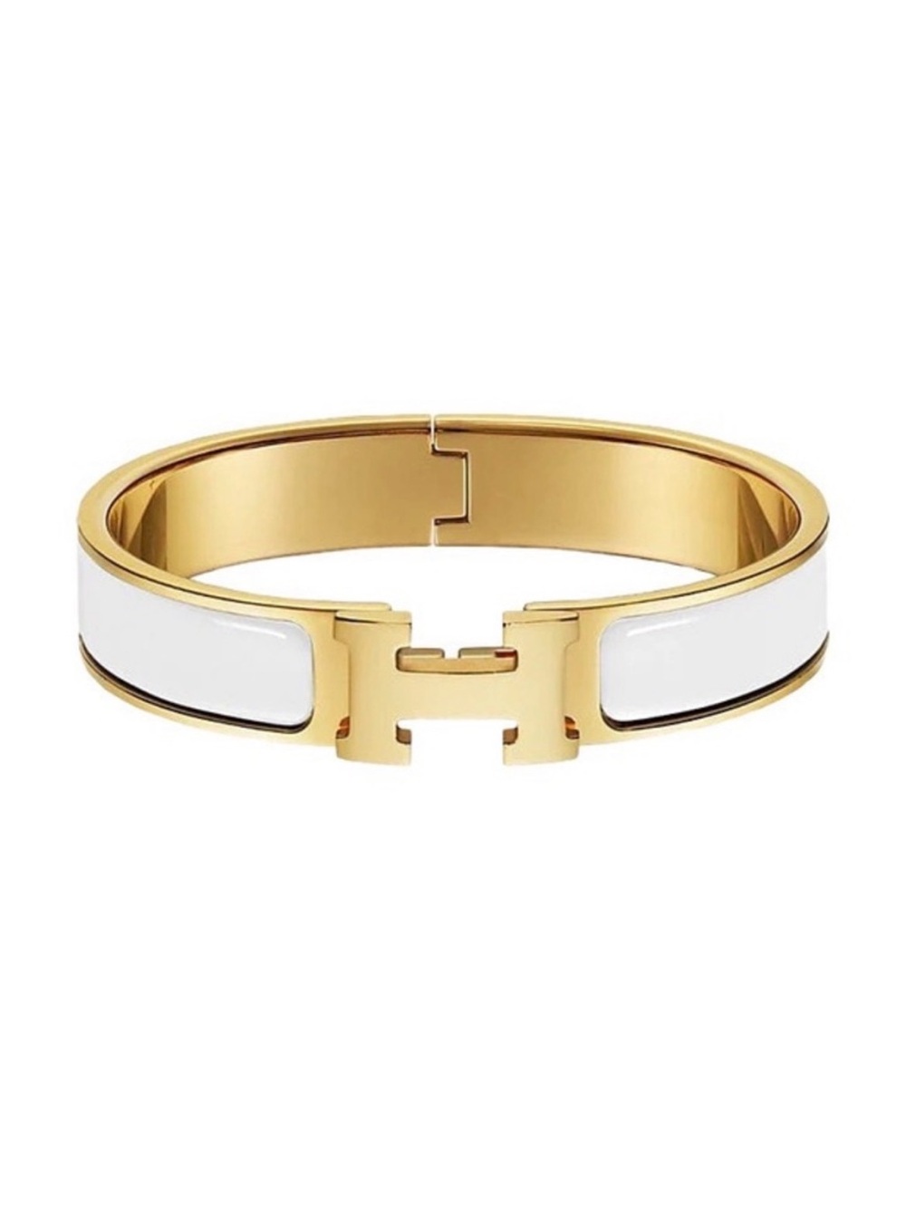 Clic H Bracelet Gold and White